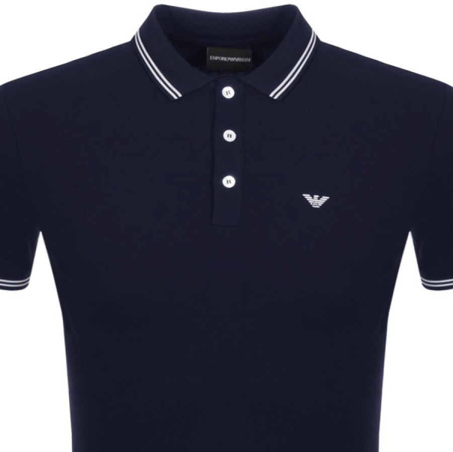 Alternative Image for ProductEmporio Armani Short Sleeved Polo T Shirt Navy2